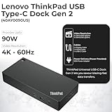 40AY0090US Lenovo Thinkpad Docking Station Dual Monitor Bundle - Lenovo Docking Station USB C, Thinkpad Dock with AC Adapter + HDMI Cable + DisplayPort Cable + USB C Cable + Microfiber Cloth