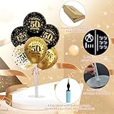 TONIFUL 4 Set Black Gold Balloon Stand Kit for Birthday Decorations for 50th,Balloon Centerpieces for Table Party Decorations Cheers to 50 Years Old Birthday for Men and Women