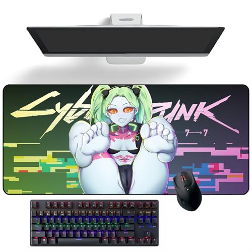 ZEKYGPP Anime Mouse pad Cyberpunk: Edgerunners Anime Mouse Pads Deskmat Keyboard Mat Large Mouse Mats, 400mm*900mm*3mm