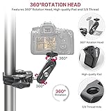 ULANZI Super Clamp Camera Clamp Mount Monitor 360° Ballhead Magic Arm Double Ball Head Adapter with 1/4"-20 & 3/8"-16 Thread for Canon Nikon DSLR Camera/Gopro/LED Lights/Ronin-M/Ronin MX/Freefly MOVI