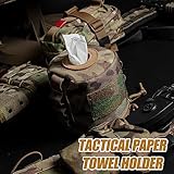 Agorizeo Tactical Toilet Paper Cover Waterproof Cat Proof Towel Holder Roll Paper Case Cover Portable and Foldable Paper Storage Bag with Molle Mount Webbing for Car Camping Outdoor Tent Travel