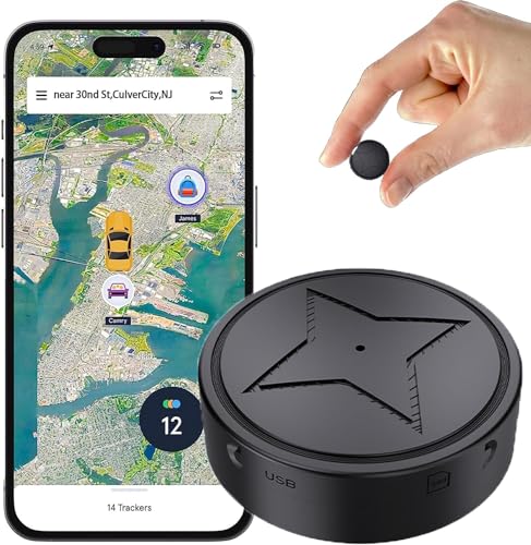 GPS Tracker for Vehicles, GPS Strong Magnetic Vehicle Anti-Lost Tracker, No Subscription - Magnetic Smallest GPS Tracker Locator Real Time, Anti-Theft Micro GPS Tracking Device with Free App