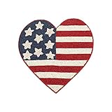 Lightnpro Heart Shape Beaded Placemat Pack of 2, Beaded Charger Placemat for Indepence Day, American Flag Placemat - Red White Blue - 13 Inch - Hand Mande by Skilled Artisans