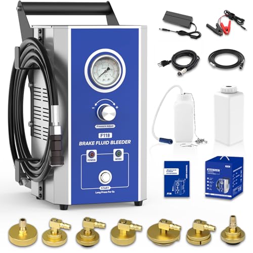 BELEY Electric Brake Bleeder Kit,110V Automatic Brake Brake Fluid Oil Exchanger Machine with 7 Metal Master Cylinder Bleeder Kit Compatible with All Vehicles.