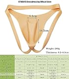 CTKOLYS Men's Camel Toes Panty Hiding Gaff Silicone Double Thong for Crossdresser Transgender 1G 2G Cyber Skin,Color1 has hair,One Size