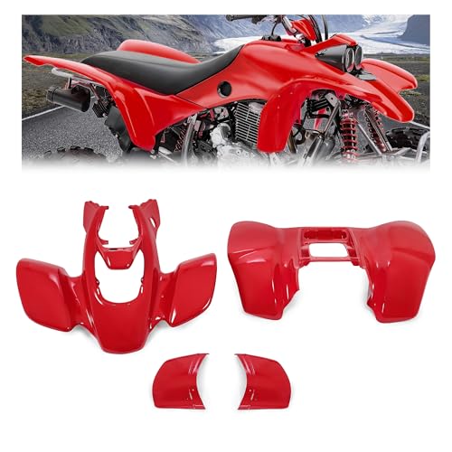 HECASA Front & Rear Fender Set Compatible with 1999-2004 Honda TRX 400EX Mud Guard Kit Red