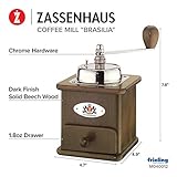 Zassenhaus M040012 Brasilia Beech Wood Manual Coffee Mill, Dunkel Gebeizt, Dark/Chrome