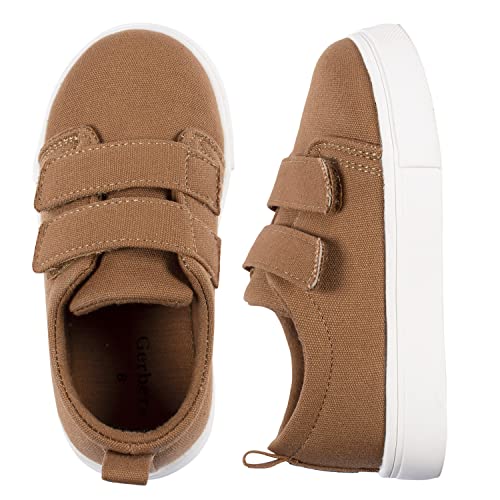 Gerber Kids Sneakers Crib Shoes Newborn Infant Toddler Neutral Boy Girl, Washed Rust Twill, 6 US Unisex