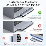 USB C Adapter HDMI USB Multiport Hub for MacBook Pro /Air M1 M2 M3 13"15"16" 2024-2018,8 in 2 Accessories for MacBook with HDMI,Thunderbolt 3,USB C and 3 USB A 3.0 Data Ports SD TF Card Reader, Audio