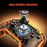 NYXI Wireless Controller for PS4, Hall Effect Joysticks Triggers, Transparent Controller with Breathing RGB Light, Programmable Buttons, 3.5mm Audio Jack Compatible with PS4/PC/iOS/Android