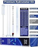 Cimalab Hydrometer Alcohol Meter Kit, Hydrometer Alcohol 0-200 Proof & Tralle with Hydrometer Test Jar, Alcohol Proof Tester Hydrometer, Alcohol Tester for Liquor/Moonshine/Spirits/Proofing/Distilled