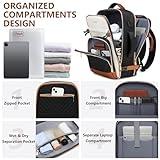 Large Carry On Travel Backpack: Flight Approved 40L Waterproof TSA Personal Item Daypack for Women Weekender Bag fit 17inch Laptop Luggage Backpack Traveling Business with USB Port and 3 Packing Cubes