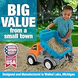 American Plastic Toys Kids Gigantic Dump Truck, Made In USA, Tilting Dump Bed, Knobby Wheels, & Metal Axles Fit for Indoors & Outdoors, Haul Sand, Dirt, or Toys, for Ages 2 and Up (Color May Vary)