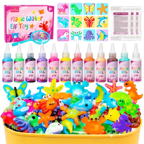 Eleanore's Diary Aqua Fairy Water Gel Kit, Magic Water Elf Toys for Kids, Creative Squishy Maker Toy, Holiday DIY Art & Crafts for Boys Girls Ages 3-12, Summer Family Party Favors Birthday Gifts