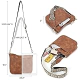 BOSTANTEN Crossbody Bags for Women Trendy Vegan Leather Hobo Purses Shoulder Handbags With Wide Shoulder Strap Brown