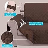 U-NICE HOME Reversible Sofa Cover Couch Cover for Dogs with Elastic Straps Water Resistant Furniture Protector for Pets Couch Cover for 3 Cushion Couch (Sofa, Chocolate/Chocolate)