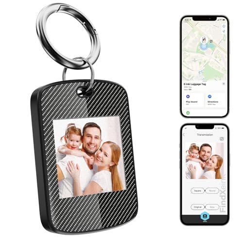 Customized Keychain with Picture,Personalized Photo Keychain with Build-in Find My Tracker and Custom Design Color Photo,Text,Contact Information,Item Locator for Key,Pets,Luggages,iOS 14.0 and Up