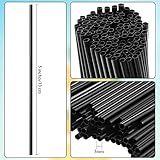 6000 Count 5 Inch Coffee Cocktail Stirrers Straws Disposable Plastic Sip Stir Sticks Cocktail Drink Stirrers Sticks Cups Sip Straws for Bars Juice Drinking (Black)