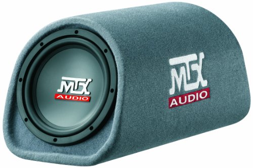 MTX Audio RT8PT 8 Inch 240 Watt Car Loaded Universal Powered High Performance Amplified Tube Box Vented Subwoofer Enclosure, RCA Connectivity