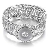 Lovglisten New 3pcs Snap Jewelry Bangle Hollow Fashion 18-20mm Adjustable Snap Jewelry Bracelets Charms (2)