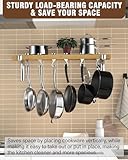 Cooks Standard Wall Mounted Wooden Pot Rack, 36 by 8-Inch