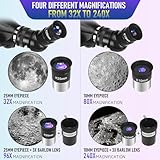 MEEZAA Telescope, Telescope for Adults High Powered Professional, 90mm Aperture 800mm Refractor Telescope for Astronomy Beginners Fully Multi-Coated with AZ Mount Tripod & Phone Adapter & Carry Bag