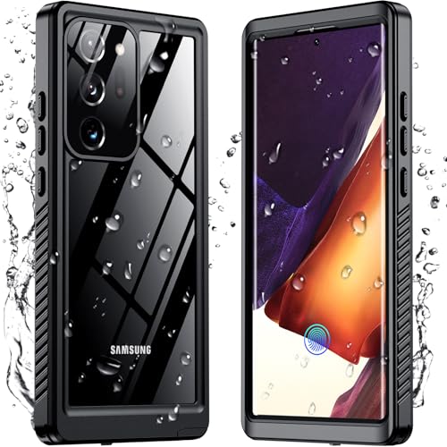 Temdan for Samsung Galaxy Note 20 Ultra Case Waterproof, [Military-Grade Drop Protection] [IP68 Underwater] Full Body Heavy Duty Rugged Shock-Proof Case for Note 20 Ultra 6.9''-Black