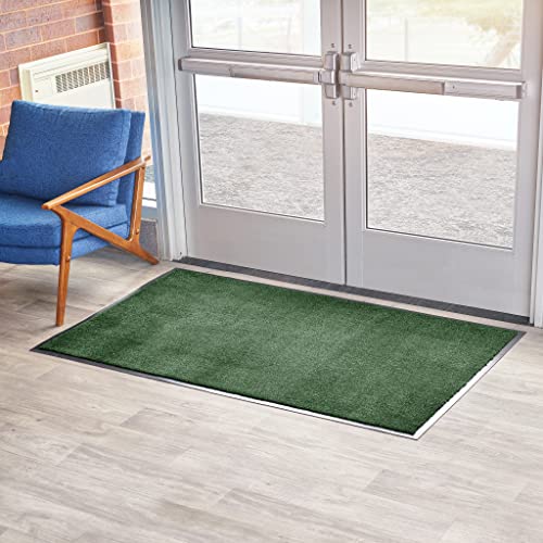 Consolidated Plastics Economy Indoor/Outdoor Entrance Floor Mat with Non-Slip Rubber Backing, Absorbs Water, 18 Oz Heavy Duty Carpet Rug Commercial Grade (4' x 6', Green)
