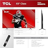 TCL 65-Inch Q65 QLED 4K UHD Smart TV with Google TV (65Q651G, 2024 Model) Dolby Vision, Dolby Atmos, HDR Pro+, Game Accelerator Enhanced Gaming, Voice Remote, Works with Alexa, Streaming Television