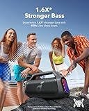 soundcore Boom 2 Plus By Anker, Outdoor Speaker, 140W, 2+2 Channel, BassUp 2.0, 20H Playtime, Fast Charge, IPX7 Waterproof, RGB Lights, Power Bank, Bluetooth 5.3, Portable for Outdoors, Camping, Beach