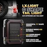 DOT Approved Smoke Lens LED Tail Lights with 20W Reverse Lights Compatible with 2007-2017 Jeep Wrangler JK&JKU Brake Reverse Light Rear Back Up Lights Daytime Running Lamps,EMC Build-in