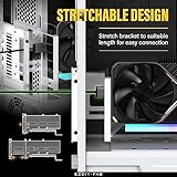 EZDIY-FAB Vertical PCIe 4.0 GPU Mount Bracket Graphic Card Holder with 5V 3 Pin ARGB LED Module, Video Card Support Kit with PCIe 4.0 X16 Gen4 17cm/6.69in White Riser Cable 90 Degree Right Angle-White