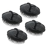 Segbeauty Mens Shampoo Brush, 4pcs Scalp Massage Brushes, Massage Hair Brush Floriated Shower Comb for Deep Cleaning Hair Men's Hand Brush Plastic Growth Beard Brush Pet Grooming Round Palm Brush