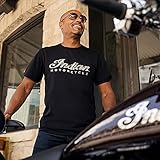 Indian Motorcycle Men's Script Logo T-Shirt, Black, 100% Cotton, Classic Fit, Branded Details - 2861933