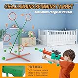 Shooting Games Toys for Age 5 6 7 8 9 10+ Year Old Boys, Kids Toy Sports & Outdoor Game with Moving Shooting Target & 2 Popper Air Toy Guns & 24 Foam Balls, Gifts for Boys and Girls