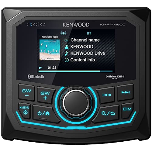Kenwood KMR-XM500 eXcelon Marine & Motorsport Waterproof Digital Media Receiver with Corrosion Resistance & Bluetooth