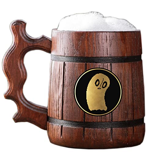Undertale Napstablook Mug. Gift for gamers Wooden mug. Beer mug. Personalized wooden beer mug. Mugs for video games. Custom Gift For Him, Gift For Husband, Gifts For Men # 497 / 0.6L / 22oz