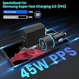 45W USB-C Charger, 2-Pack 45 Watt Super Fast Charger Type C PPS Wall/Car Charger for Samsung Galaxy S25 Ultra/S25+/S24 Ultra/S24+/S23/S22 S20 Ultra/Note 10+/Galaxy Tab S9 with 2X 6.6ft Cable