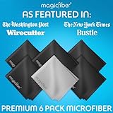 MagicFiber Microfiber Cleaning Cloth, 6 Pack - Premium Cloth for Glasses, Lens, Screens & More