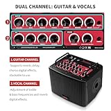 JOYO 40 Watt Acoustic Combo Amplifier Rechargeable Guitar & Vocal Two Channels Guitar Amp with Drum Machine Reverb Chorus Delay Effects and Bluetooth XLR & Aux-in (BSK-40)