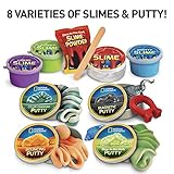 National Geographic Mega Slime Kit & Putty Lab - 4 Types of Slime Plus 4 Types of Putty Including Magnetic Putty, Slime Kit for Boys and Girls, Sensory Putty Toy & Science Kit (Amazon Exclusive)