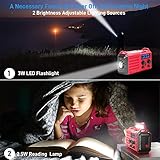 Emergency Weather Radio Solar Hand Crank Battery Operated Portable AM FM Shortwave Radio with NOAA Alert, Flashlight, Reading Lamp, Cellphone Charger,Earphone Jack, SOS Alarm for Home Outdoor Survival