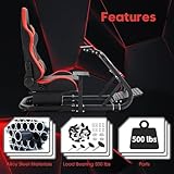 Dardoo G920 Racing Simulator Cockpit with Playseat Fit for Logitech/Thrustmaster/Fanatec G27 G29 G923 T300RS,Adjustable Direct-drive Steering Wheel Stand,Without Wheel,Pedal & Shifter