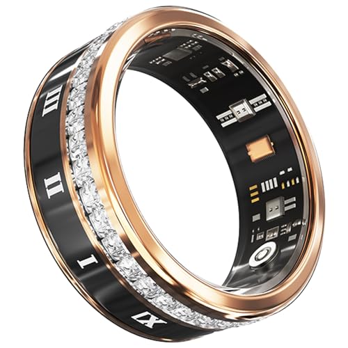 Smart Rings for Women Men Fitness Tracker Heart Rate Monitor Sleep Health Ring Step Counter Calories Waterproof Fashion Diamond Ladies Smart Rings for Android iOS Phones