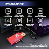 RetroScaler2x AV/SV/YPBPR to HDMI Converter - Supports Line Doubler, Filter and Pass-Through Modes, Video Game Adapter with No Lag, for PS2/N64/Dreamcast/Saturn/MD/NGC/SFC and More