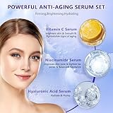 Hyaluronic Acid Face Serum,Vitamin C Facial Serum,Niacinamide Serum,Facial Skin Care Set Serum for Plumping,Anti-Aging/Wrinkle,Brightening,Ultra-Hydrating Hyluronic Acid Serum- Pack of 3,All Skin Type