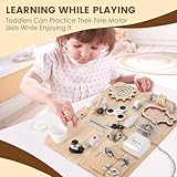 Pithfor Wooden Montessori Busy Board for 1 2 3 4 Year Old, Montessori Sensory Activity Board Toys for Kids Toddler Baby Boys Girls, for Autism & ADHD Motor Skills