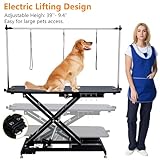 48" Electric Dog Grooming Table, Heavy Duty X-Lift Structural Hydraulic Max Load 350Lbs Professional Pet Grooming Table for Dogs & Cats with Adjustable Overhead Arm, Noose Height Range 9.4''-39.4''