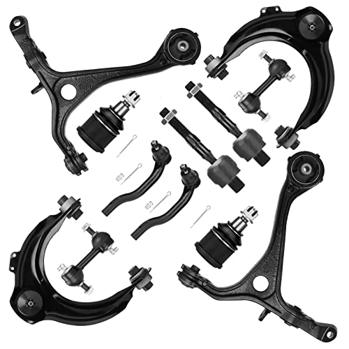 Front Upper Lower Control Arm Suspension Kit Fit for 2004-2008 ACURA TSX 2003-2007 Accord Sedan Coupe with Ball Joints Tie Rod Ends Sway Bar Stabilizer Links - 12pcs