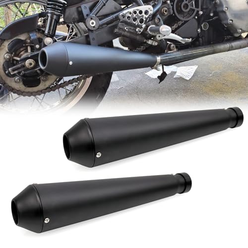 Sporacingrts 2PCS Stainless Steel Motorcycle Exhaust Muffler Silencer Pipe Inlet 1.46 1.54 1.65 1.77Inch Motorcycle Exhaust with Moveable DB Killer for Dirt Bike Street Bike Scooter(Black)